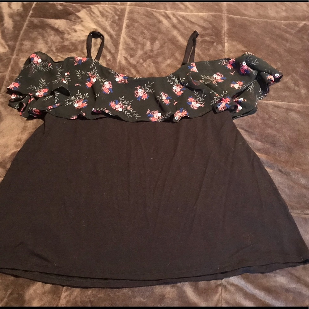 An off the shoulder cotton shirt